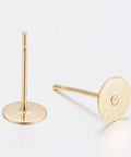 BeadsBalzar Beads & Crafts (SE6917A-60PC) 304 Stainless Steel Stud Earring Findings, Flat Round, Golden 8mm  (60 PCS)