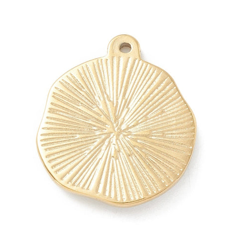 BeadsBalzar Beads & Crafts (SE8765A) Ion Plating(IP) 304 Stainless Steel Enamel Pendants, Golden, with Jet Rhinestone, White, 21mm (2 PCS)