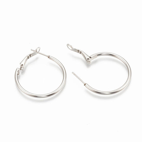 BeadsBalzar Beads & Crafts (SE8969-40) 304 Stainless Steel Hoop Earrings, 40mm (1 PAIR)
