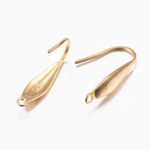 BeadsBalzar Beads & Crafts (SE9066-IG) Ion Plating(IP) 316 Surgical Stainless Steel Earring Hooks 19mm (6 PCS)