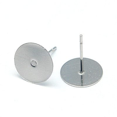 BeadsBalzar Beads & Crafts (SE9110-2-100PC) 304 Stainless Steel Stud Earring Findings, 10x12mm (100 pcs)