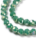 BeadsBalzar Beads & Crafts SEA GREEN (BE8038-14) (BE8038-X) Faceted Round Full Rainbow Plated Electroplate Glass Beads 4mm (1 STR)