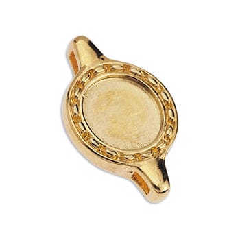 BeadsBalzar Beads & Crafts Setting Connector link 26x16mm  for flatback SS48 24kt Gold Plated