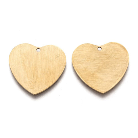 BeadsBalzar Beads & Crafts (SH8919-IP) Ion Plating (IP) 304 Stainless Steel, Heart, Golden, 23.5x25mm (2 PCS)
