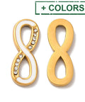 BeadsBalzar Beads & Crafts (SI9004-X) Ion Plating(IP) 304 Stainless Steel Enamel Connector, with Crystal Rhinestone, Infinity , 20x7.5x2mm (1 PC)