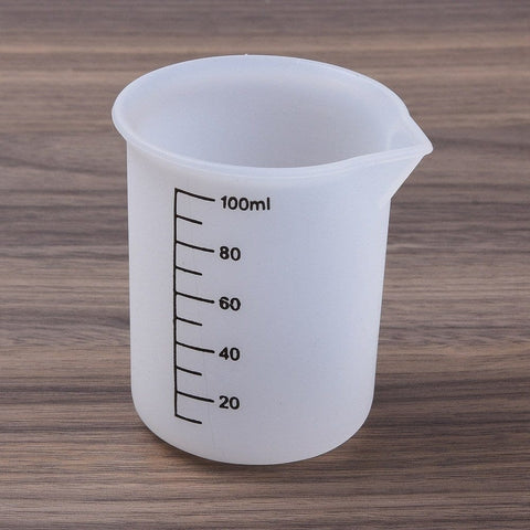 BeadsBalzar Beads & Crafts Silicone Measuring Cups, with Scale, Resin Craft Mixing Tools, Capacity: 100m