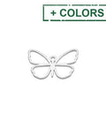 BeadsBalzar Beads & Crafts Silver 925 13x10mm Butterfly Wireframe pendant. Hole 0.85mm