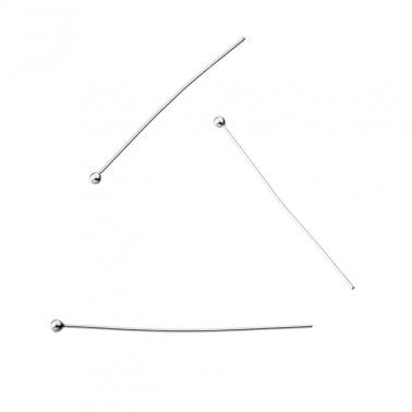 BeadsBalzar Beads & Crafts SILVER 925 (925-P137-S) (925-P137-X) SILVER 925 3CM PINS 0,4MM WIRE 2MM HEAD (10 PCS)