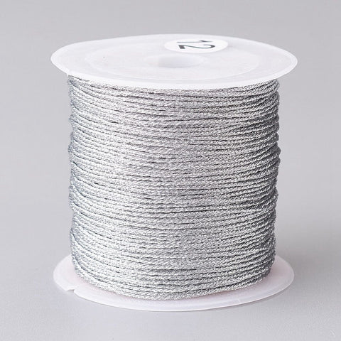 BeadsBalzar Beads & Crafts SILVER (MC8941-03C) (MC8941-X) Metallic Cord, for Jewelry Making, Gold, 0.8mm (25 MTRS)