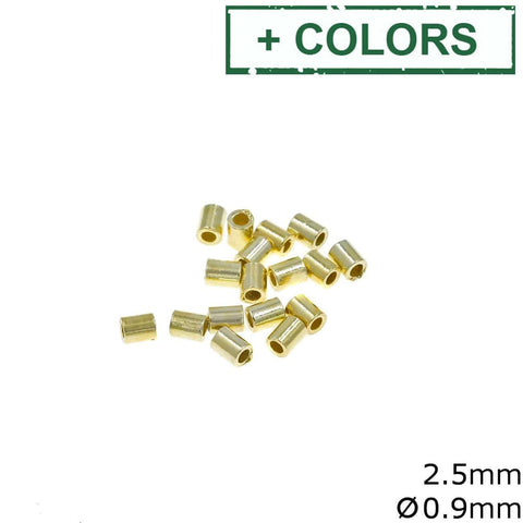 BeadsBalzar Beads & Crafts (SILVT-7995-X) Silver 925 Tube Crimp Beads 2.5mm with Hole 0.9mm SILVER (1.5 GMS)