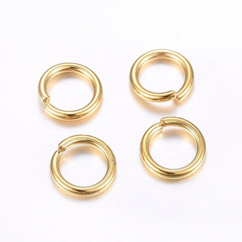 BeadsBalzar Beads & Crafts (SJ7266-02-100PC) 6x1mm (SJ7266-X-100PC) 304 Stainless Steel Open Jump Rings (100 PCS)