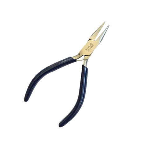 BeadsBalzar Beads & Crafts Smooth nose Chainnose Plier – 115mm with Spring for Precision Jewelry & Craft Work