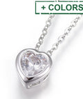 BeadsBalzar Beads & Crafts (SN6749-X) 304 Stainless Steel Pendant Necklaces, Heart, Clear (45cm) 50mm