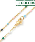 BeadsBalzar Beads & Crafts (SN8368-19G) 304 Stainless Steel Cable Chain Necklaces,  Colorful, Golden (45.6cm)