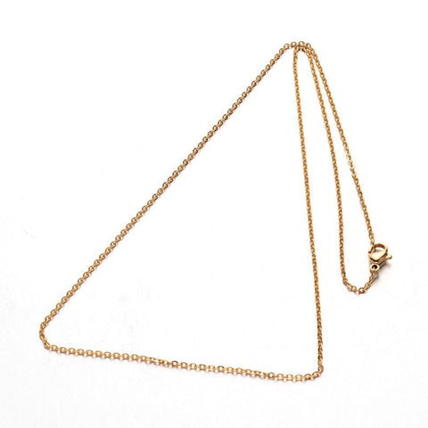 BeadsBalzar Beads & Crafts (SN8500-X-3PC) 304 Stainless Steel Cable Chain Necklace (50cm)  (3 PC)