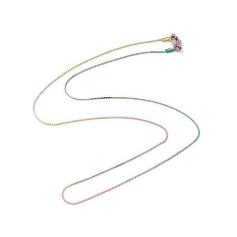 BeadsBalzar Beads & Crafts (SN8934-M) Ion Plating(IP) 304 Stainless Steel Serpentine Necklace, Rainbow Color, (50cm)