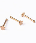 BeadsBalzar Beads & Crafts (SN9018-G) Star 304 Stainless Steel Nose Studs, Golden 8.5mm (2 PCS)