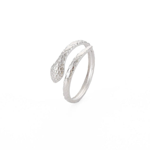 BeadsBalzar Beads & Crafts (SN9119P) 304 Stainless Steel Snake Open Cuff Ring (17.1mm) (1 pc)