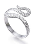 BeadsBalzar Beads & Crafts (SN9121-P) 304 Stainless Steel Snake Open Cuff Ring, (17.5mm) (1 PC)