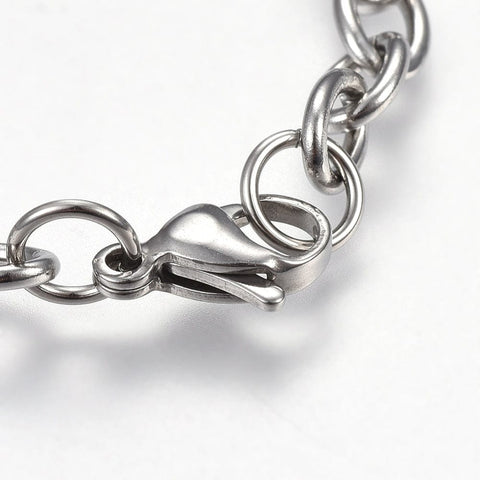 BeadsBalzar Beads & Crafts (SN9155-P) 304 Stainless Steel Cable Chains Necklaces, (50.2cm) (1 PC)