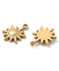BeadsBalzar Beads & Crafts (SS8894-G) Ion Plating 304 Stainless Steel Pendants, Sun, Golden, 10x7.5x1.5mm (2 PCS_