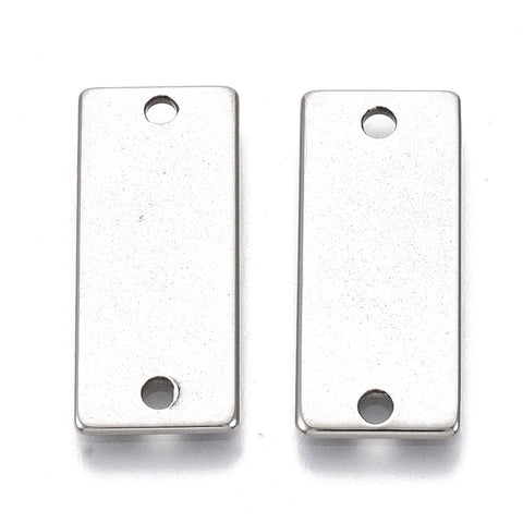 BeadsBalzar Beads & Crafts (ST8918-P) 304 Stainless Steel Links, Stamping Blank Tag, 21x9mm (8 PCS)