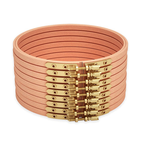 BeadsBalzar Beads & Crafts (ST9095-X) Beech Wood Cross Stitch Embroidery Hoops, Brass Fastener Sewing Tools Accessory, Round ,155mm in diameter (1 PC)