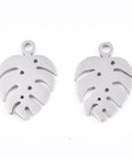 BeadsBalzar Beads & Crafts Stainless Steel color 304 Stainless Steel Charms, Monstera Leaf, Golden Size: about 13mm long