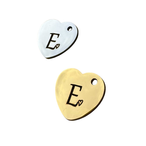 BeadsBalzar Beads & Crafts STAINLESS STEEL Custom Laser engraved 304 Stainless Steel Pendant, Heart Charm, 16x18x1.5mm