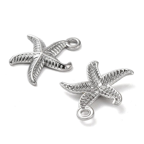 BeadsBalzar Beads & Crafts STAINLESS STEEL Ion PlatED 304 Stainless Steel Pendants, Starfish Charm