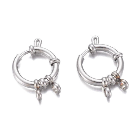 BeadsBalzar Beads & Crafts (SC8970-X) 304 Stainless Steel Spring Ring Clasps, Ring, 16mm (2 PCS)
