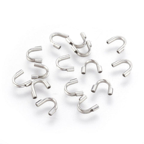 BeadsBalzar Beads & Crafts STAINLESS STEEL (SE7866-18P) (SE7866-X-30PC) 316 Stainless Steel Wire Guardian, 6.3~7mm (30 PCS)