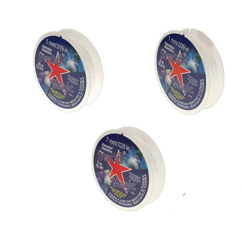 BeadsBalzar Beads & Crafts (STRMAGIC-BULK1) STRETCH MAGIC CORD X 3 SIZES / 3 SPOOLS