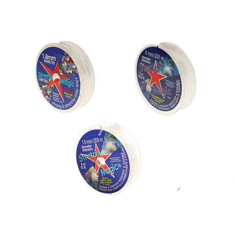 BeadsBalzar Beads & Crafts (STRMAGIC-BULK2) STRETCH MAGIC CORD X 3 SIZES / 3 SPOOLS