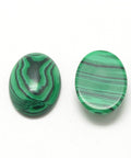 BeadsBalzar Beads & Crafts SYNTHETIC MALACHITE Synthetic & Natural Cabochons Flatbacks, Oval, Light 14mm