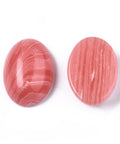 BeadsBalzar Beads & Crafts SYNTHETIC RHODOCHROSITE Synthetic & Natural Cabochons Flatbacks, Oval, Light 14mm