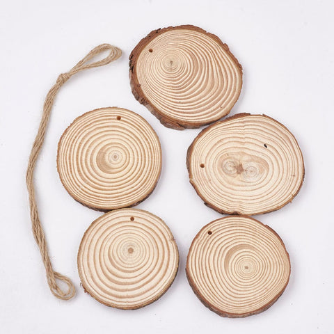 BeadsBalzar Beads & Crafts (WB5628) Undyed Unfinished Wooden Pendants,70~80mm (5 PCS)