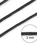 BeadsBalzar Beads & Crafts (WC8912-131) Chinese Waxed Cotton Cord, Black, 2mm (10 MTRS)