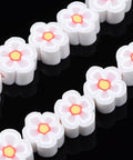BeadsBalzar Beads & Crafts WHITE (CF9142-14) (CF9142-X) Polymer Clay Beads, Flower, 7.5~10mm (40 PCS)