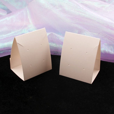 BeadsBalzar Beads & Crafts WHITE Foldable Paper Jewelry Display Cards, for Earring or Necklace Display,