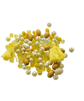 BeadsBalzar Beads & Crafts YELLOW Mixed Pack of 2 Tassels and Glass & Acrylic Beads