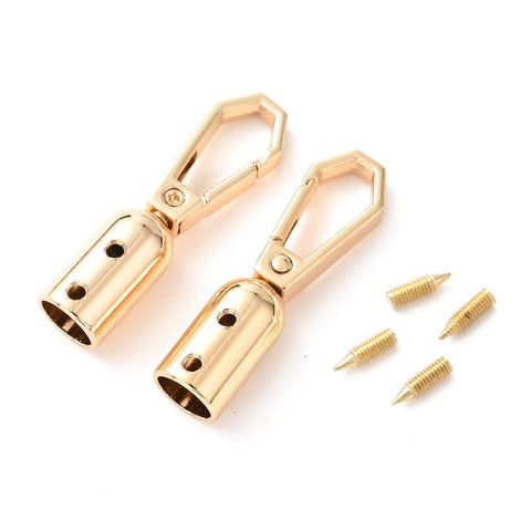 BeadsBalzar Beads & Crafts Zinc Alloy DIY Bags Clasps, with Screw, for Webbing, Strapping Bags Accessories, Light Gold