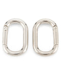 BeadsBalzar Beads & Crafts Zinc Alloy Spring Gate Rings, Oval, Platinum, 31x20x4mm