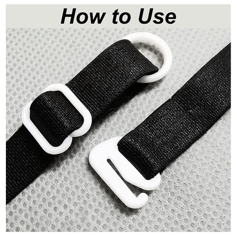 BeadsBalzar Craft Store 270Pcs 9 Style Plastic Underwear Strap Adjustment Buckles, Bra Slider Hoop, White