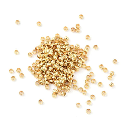 BeadsBalzar Craft Store 2x2x1mm Hole 1.2mm Brass Crimp Beads, Rondelle, Real 18K Gold Plated – Jewelry Making Findings