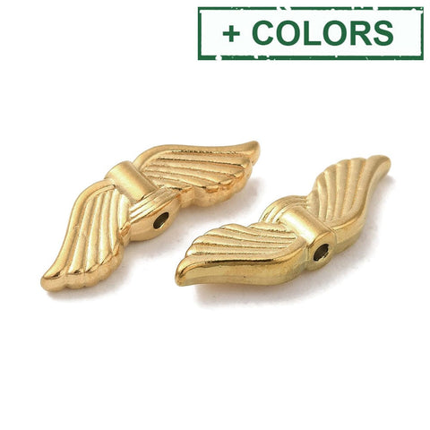 BeadsBalzar Craft Store 304 Stainless Steel Beads, Wings 21x6x3mm