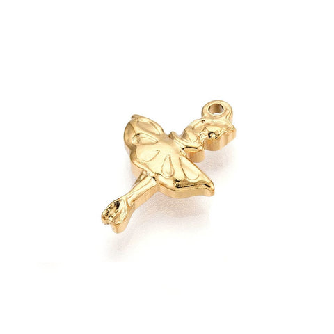BeadsBalzar Craft Store 304 Stainless Steel Dancer Charms – Real 18K Gold Plated – Ion Plating (IP) – 19x13mm