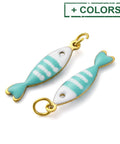 BeadsBalzar Craft Store 304 Stainless Steel Enamel Pendants, with Jump Ring, Ion Plated , Fish