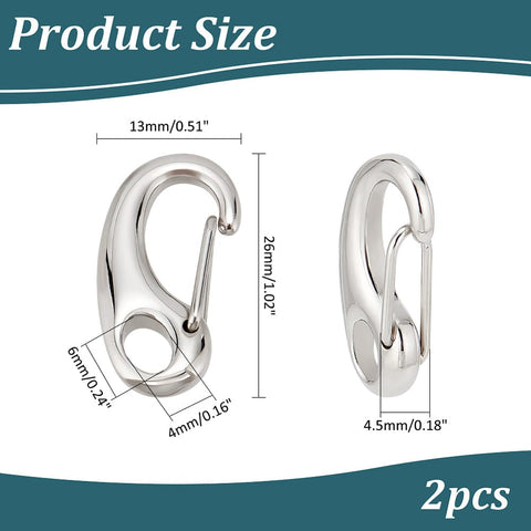 BeadsBalzar Craft Store 304 Stainless Steel Key Ring Connection Clasps – Belt Clip for Keys, 26×12.5mm