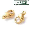 BeadsBalzar Craft Store 304 Stainless Steel Lobster Claw Clasps – Real 18K Gold Plated | Jewelry Findings